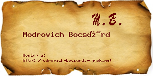 Modrovich Bocsárd névjegykártya